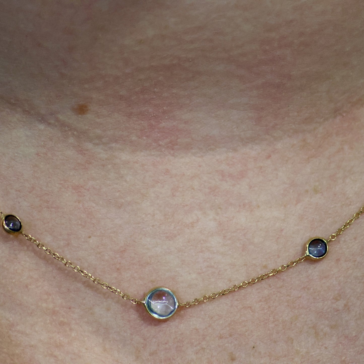 18kt geel gouden ketting met topaas 065325T1