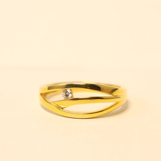 Geel gouden ring met briljant 060701A