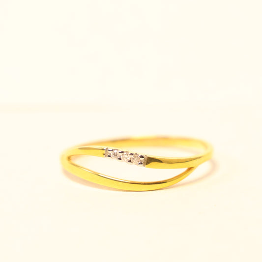 18KT geel gouden ring met briljant 060776A