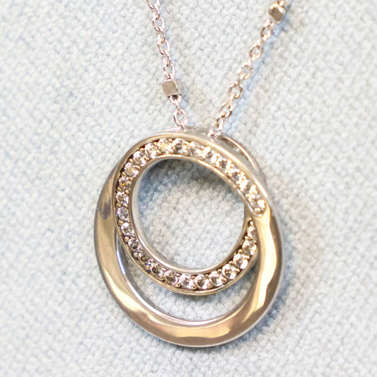 Naiomy Moments zilveren Halsketting met Cirkelvormige hanger B1H02