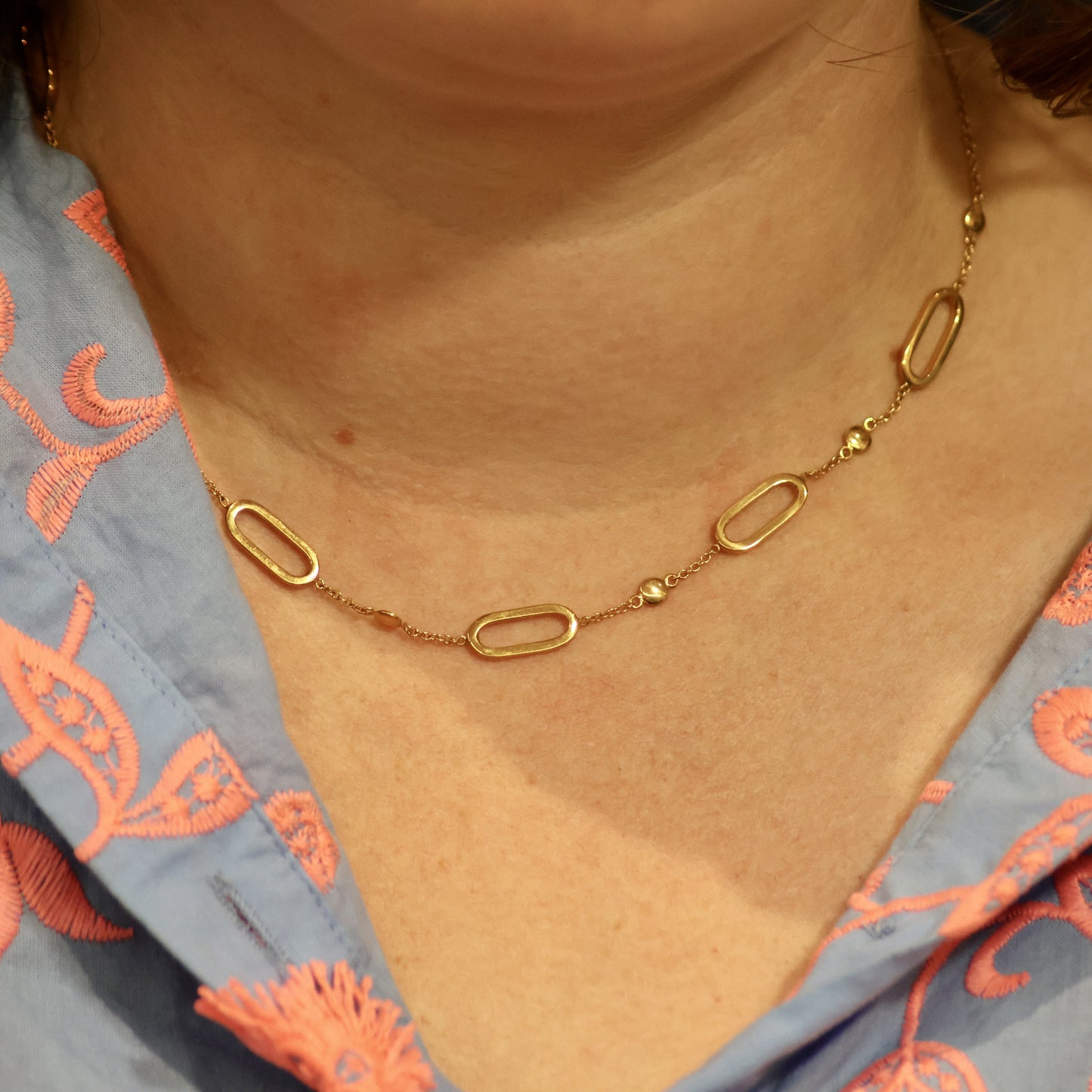 Ketting met motief geel goud 058041/45