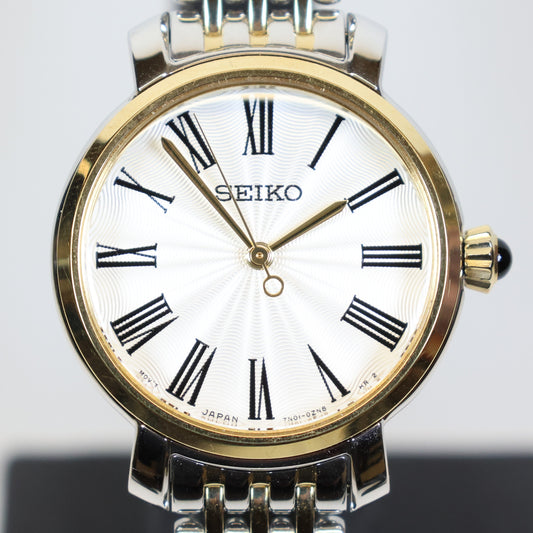 Seiko horloge dames SRZ496P1 quartz roman bicolor
