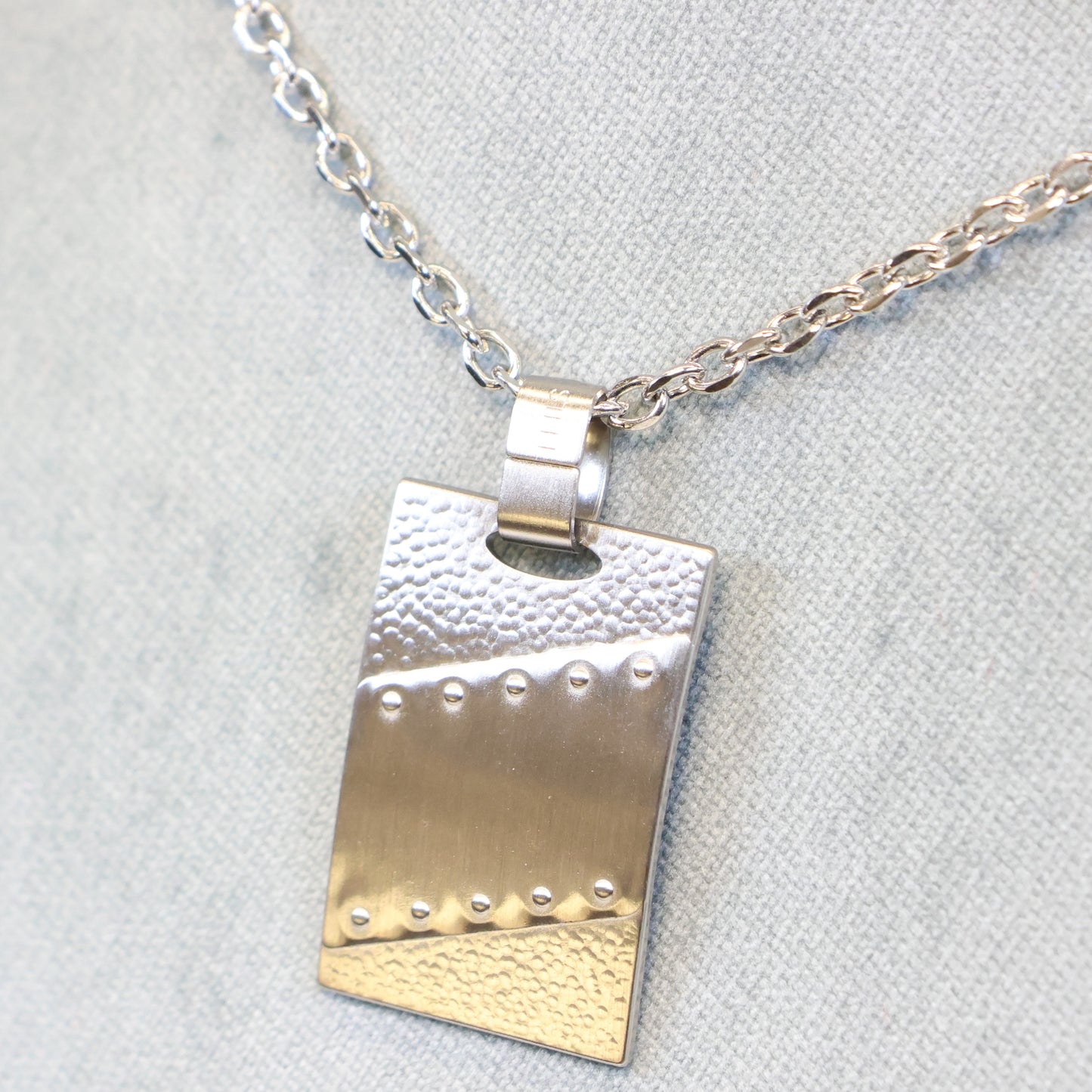 Stalen ketting heren met plaatje hanger 359075