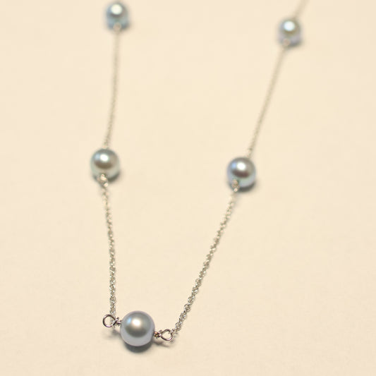 18KT wit gouden ketting met parel 058736P