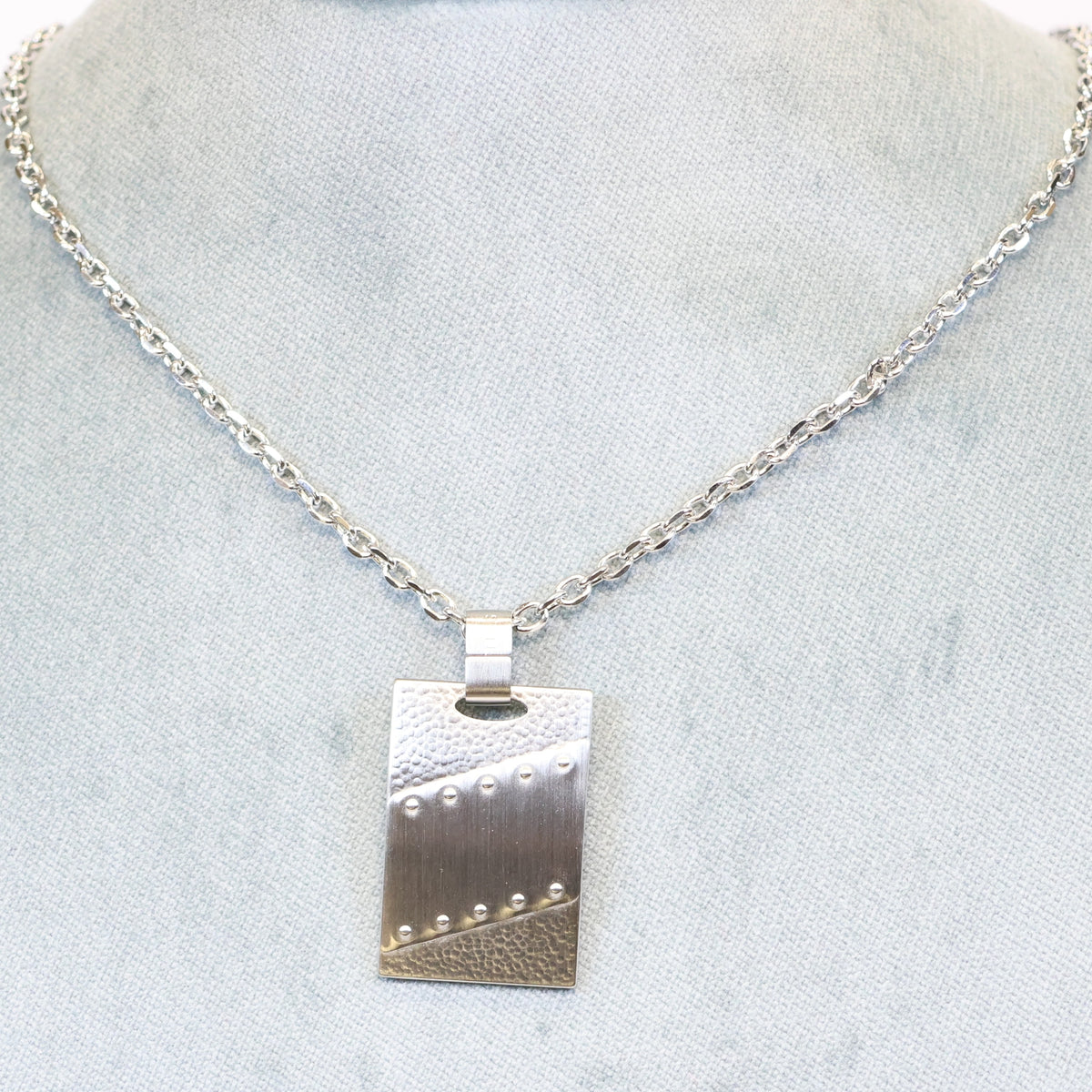 Stalen ketting heren met plaatje hanger 359075