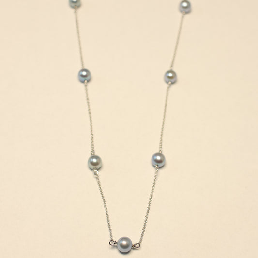 18KT wit gouden ketting met parel 058736P