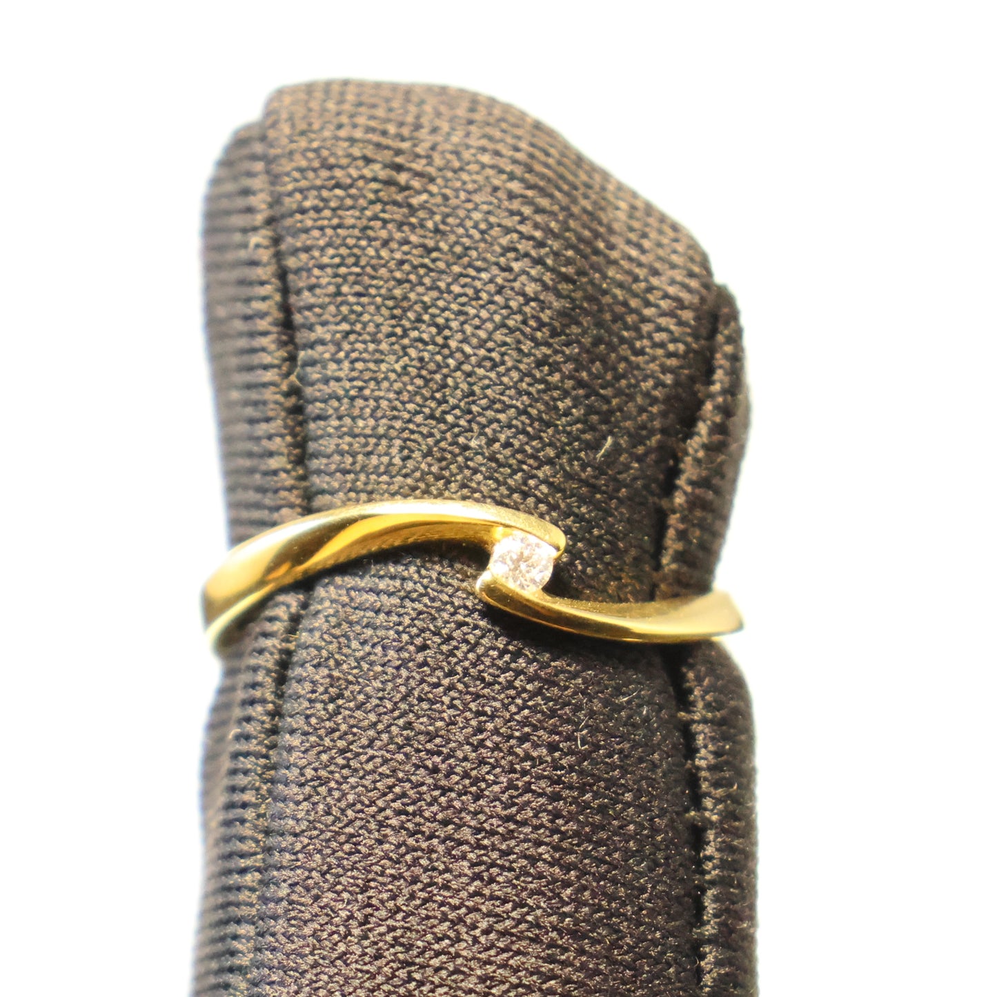 18KT geel gouden ring met briljant 91CZ21/A