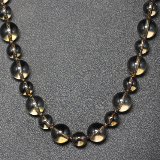 Rook Kwarts Halssnoer met zilveren slot