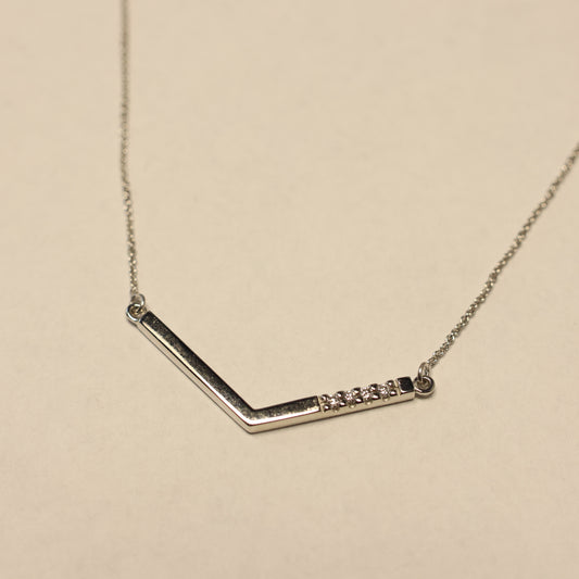 Ketting wit goud met tussenstuk met briljant 057828A