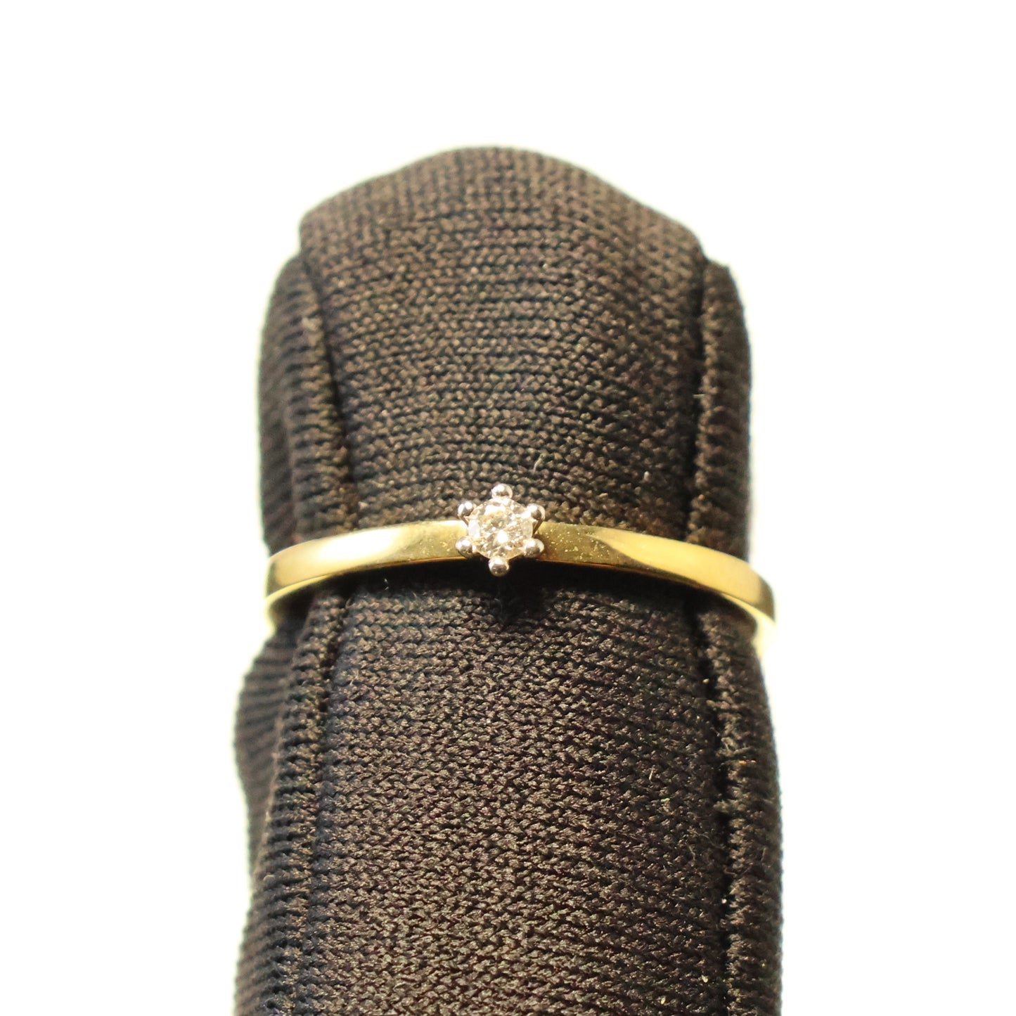 18KT geel gouden ring met briljant 91CT24A