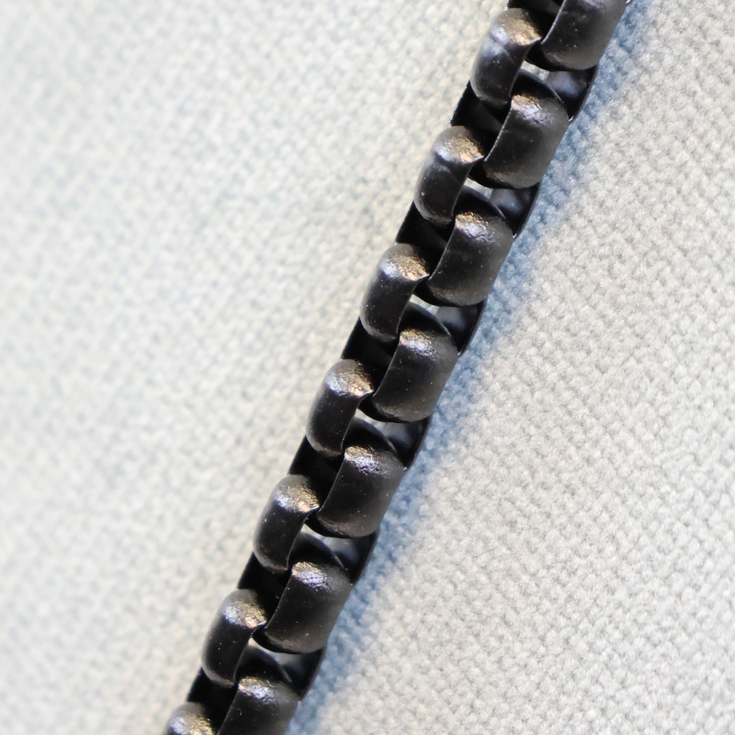 Zwarte Stalen ketting heren met 5mm matte schakels 763606