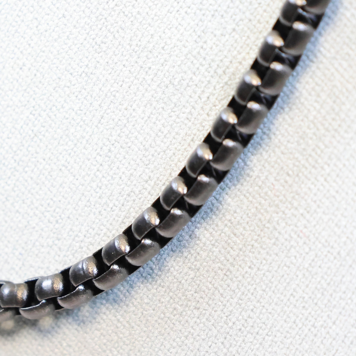 Zwarte Stalen ketting heren met 5mm matte schakels 763606