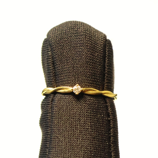 18KT geel gouden ring met briljant 91JH21A