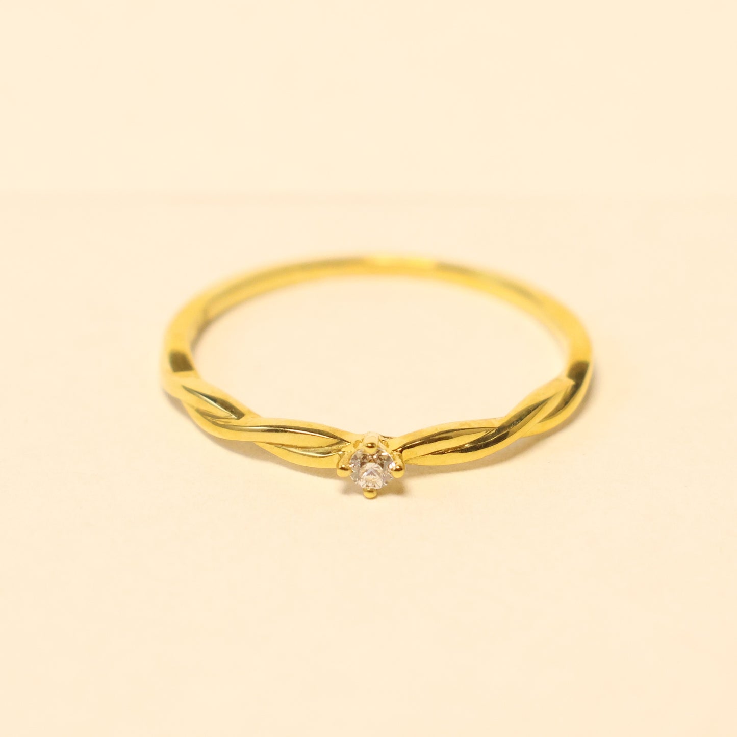 18KT geel gouden ring met briljant 91JH21A