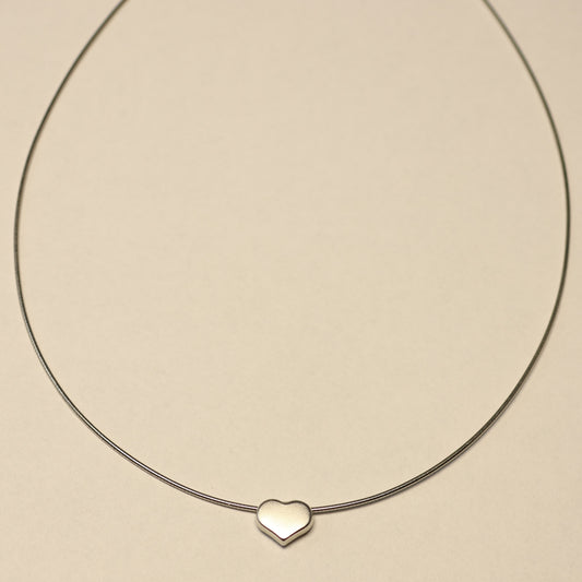 Wit gouden ketting met hartje hanger 260449