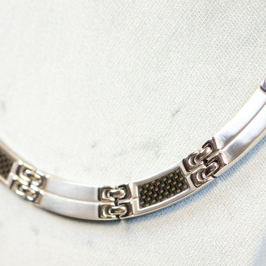 Bruce stalen ketting heren met carbon 393691