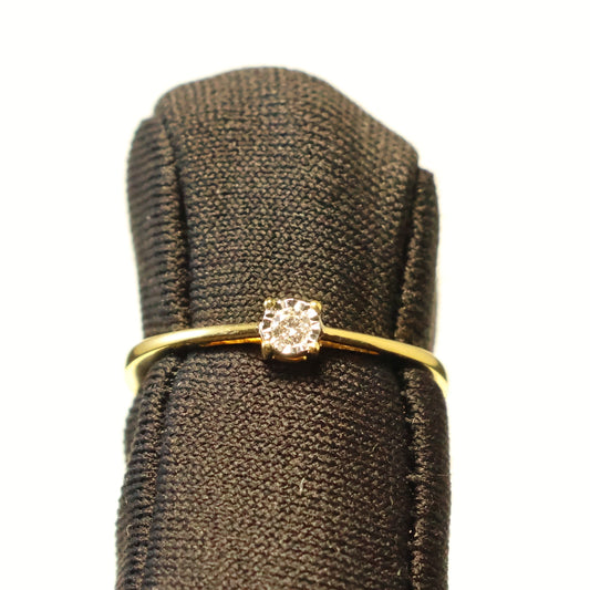 18KT geel gouden ring met briljant 9A1824A