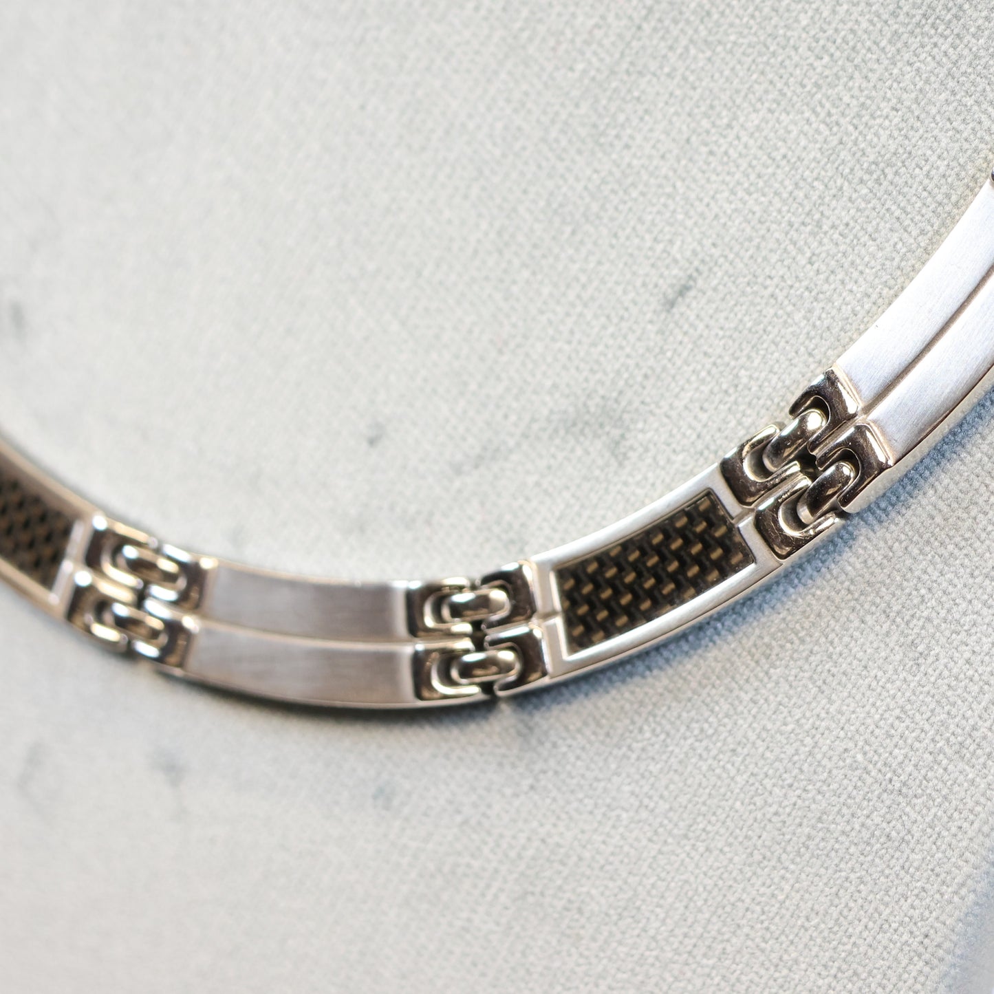 Bruce stalen ketting heren met carbon 393691