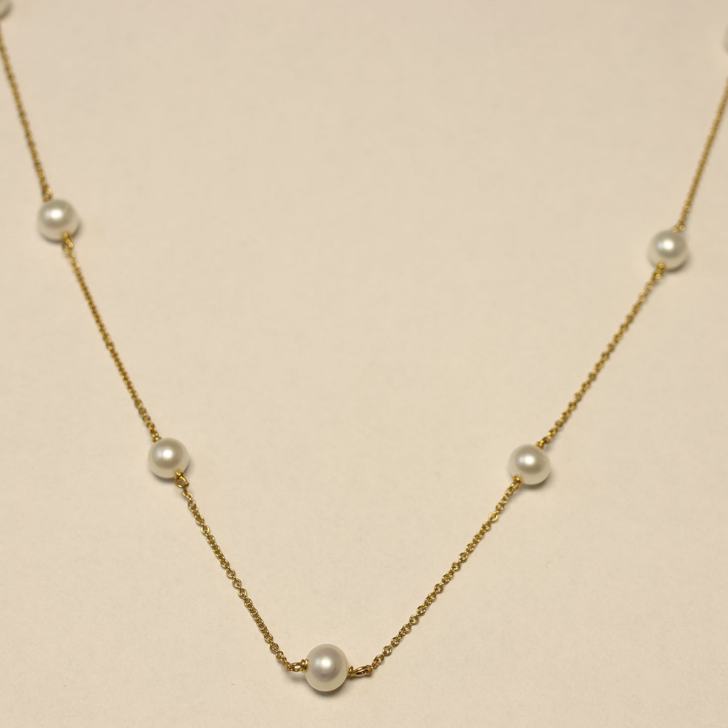 18KT geel gouden ketting met parel 058166P