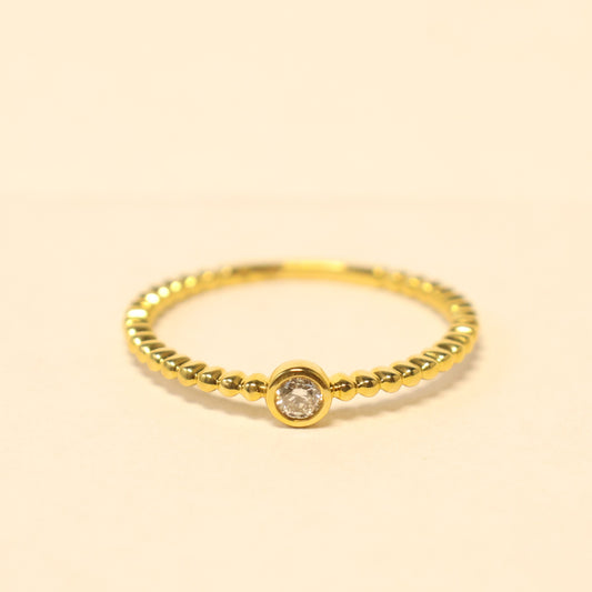 18KT geel gouden ring met briljant 91NI27A