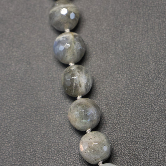 Halfedelsteen Labradoriet Halssnoer met zilveren slot