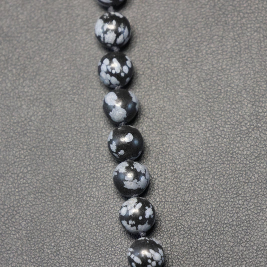 Obsidiaan Halssnoer met zilveren slot 00134493