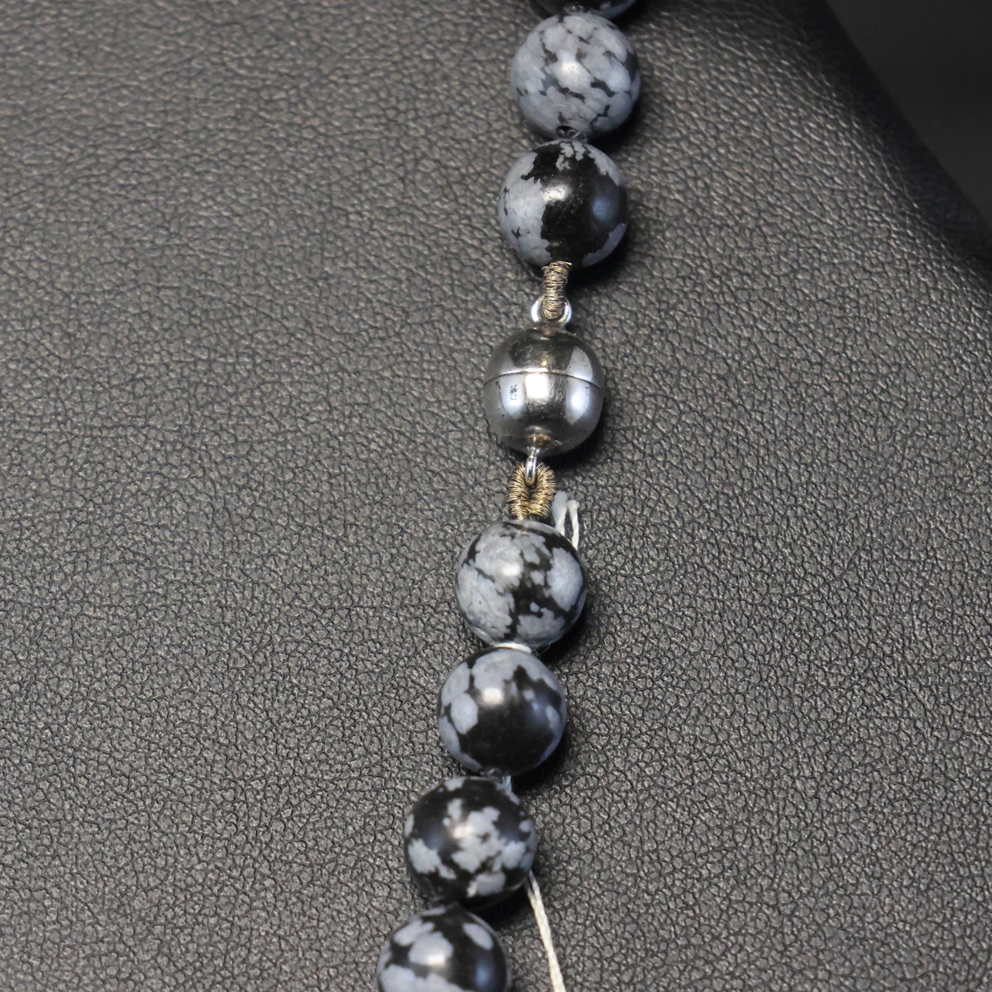 Obsidiaan Halssnoer met zilveren slot 00134493