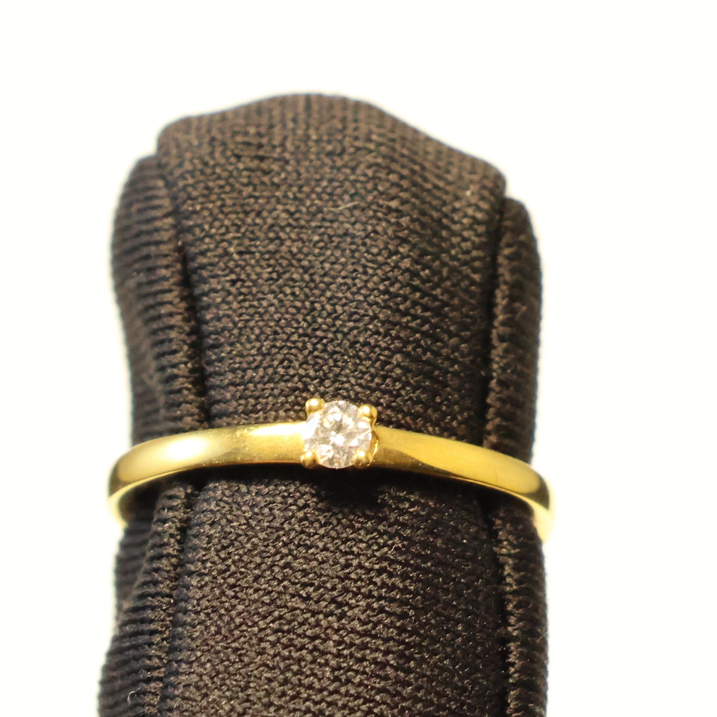 18KT geel gouden ring met briljant 91EL32A