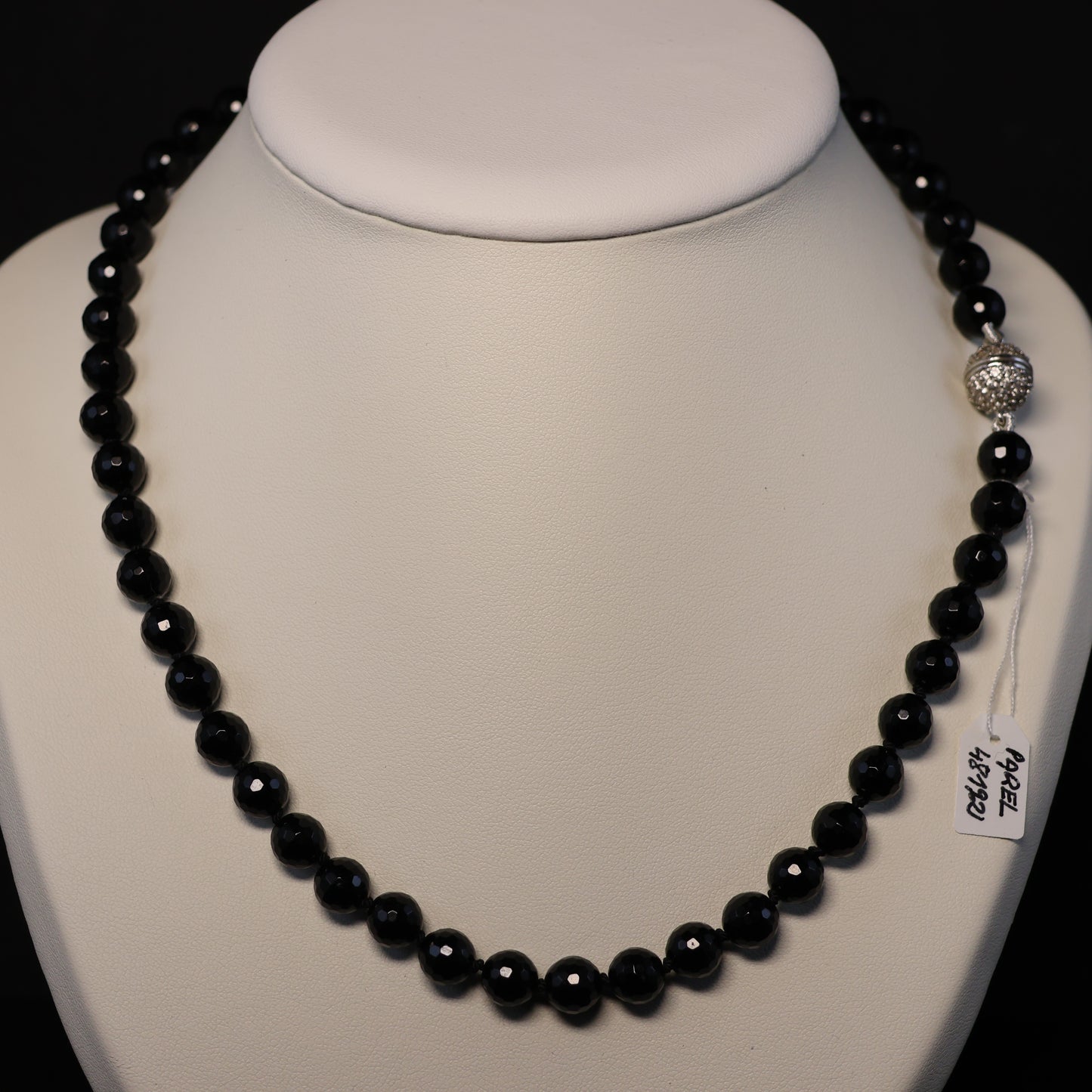 Onyx Halssnoer met zilveren magneetslot