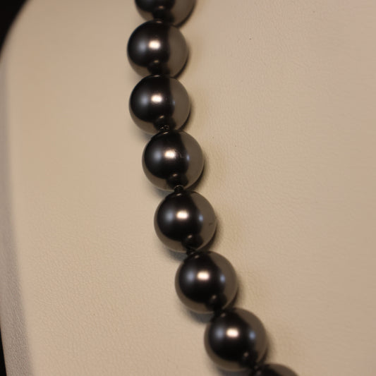 Mallorco zwart Halssnoer met zilveren slot