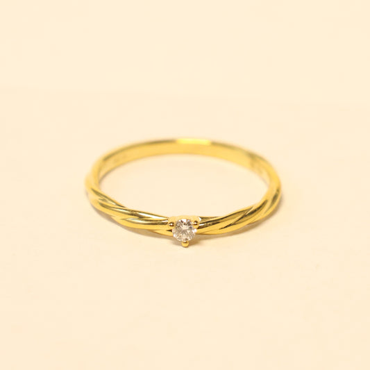 18kt geel gouden ring met briljant 067282