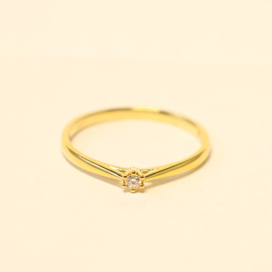 18KT geel gouden ring met briljant 91LR21/A