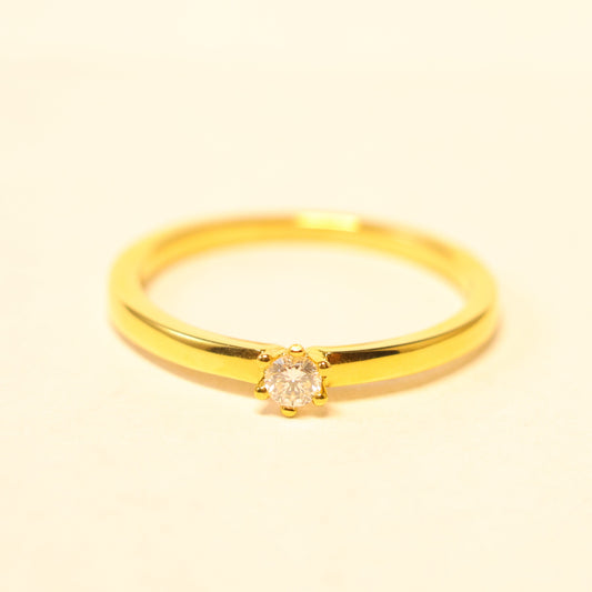 18KT geel gouden ring met briljant 91EJ29A