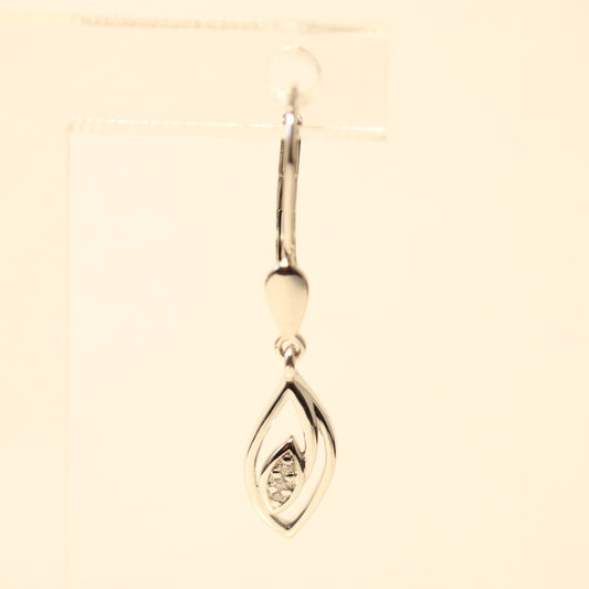 18KT wit gouden hangoorbellen met briljant 061219A