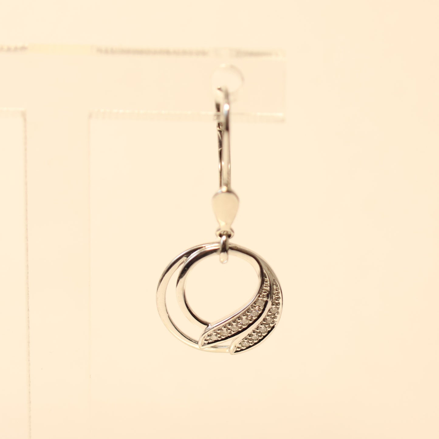18KT wit gouden ronde hangoorbellen 055519A