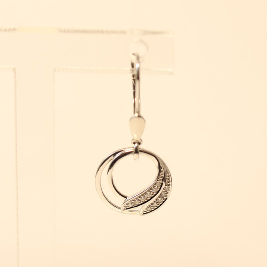 18KT wit gouden ronde hangoorbellen 055519A