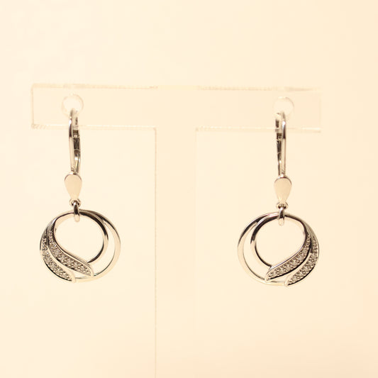 18KT wit gouden ronde hangoorbellen 055519A