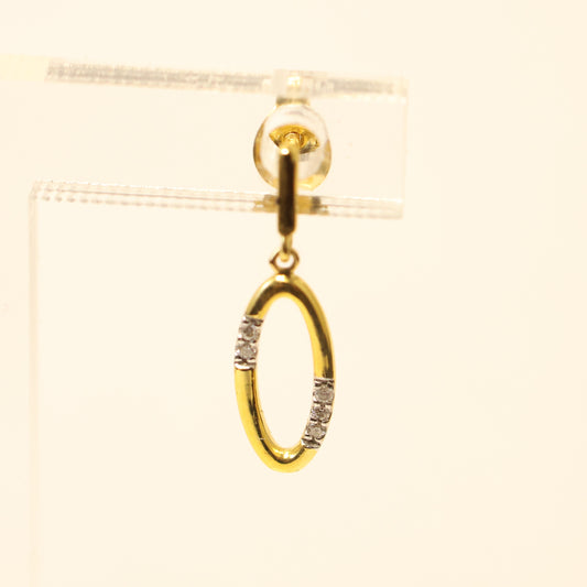 18KT gouden ovalen hangoorbellen 063076A