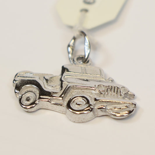 Zilveren safari jeep hangertje