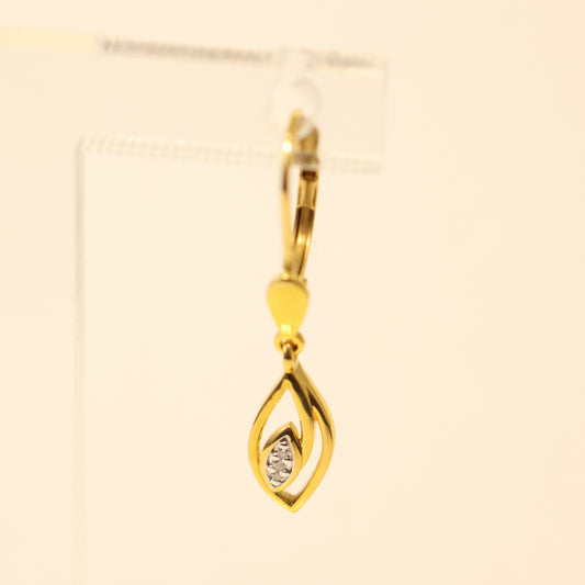 18KT gouden hangoorbellen 061885A