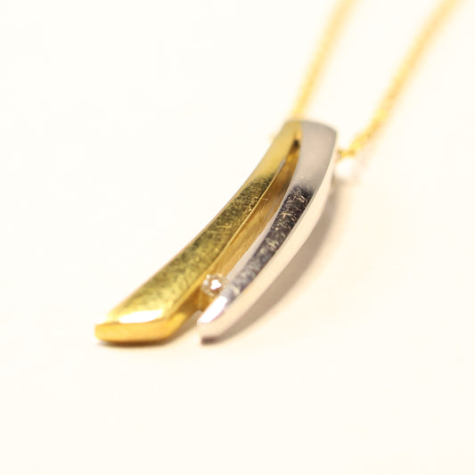 Hanger wit en geel goud met briljant 37410A