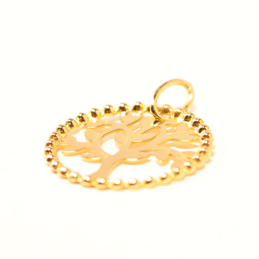 18Karaat geel gouden hanger levensboom 068764