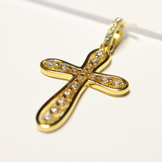 My imenso ODM 18 karaat vergulde zilveren afgerond kruis 70339111