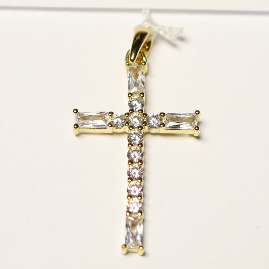My imenso ODM 18 karaat vergulde zilveren kruis zirconia 70327111