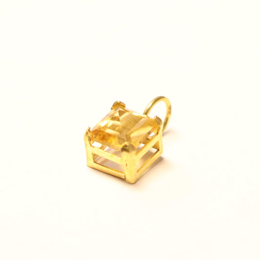 18kt geel gouden vierkante hanger met citrien 066852/J