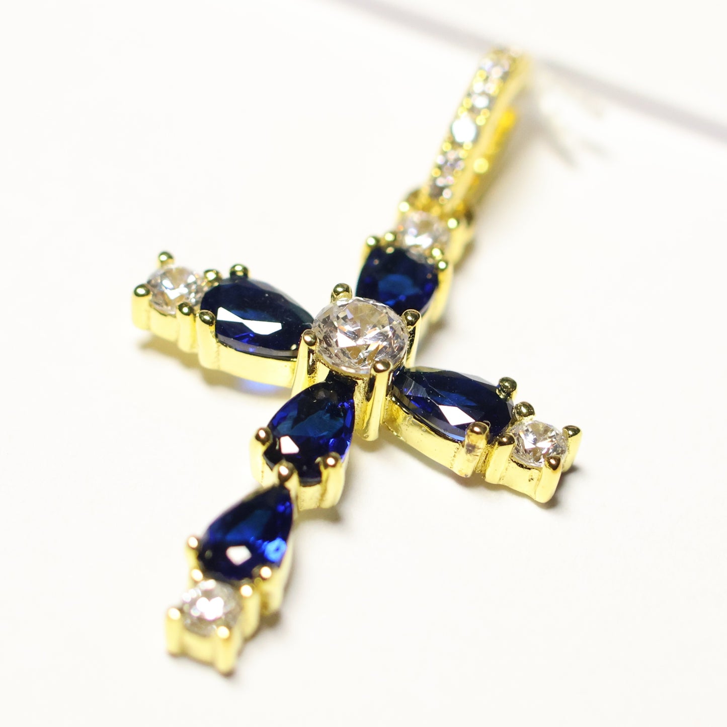 My imenso ODM verguld zilveren kruis royal blue 362895