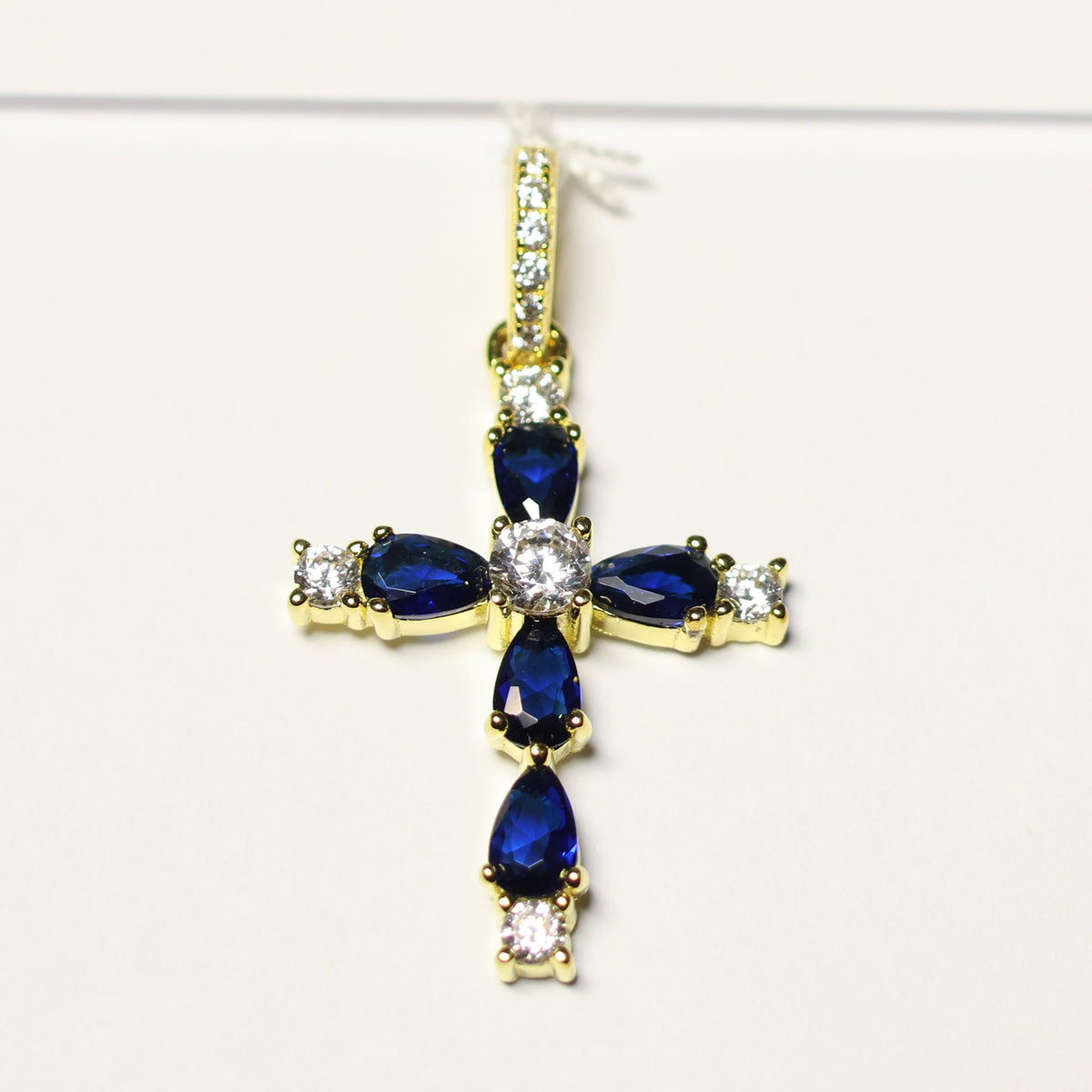 My imenso ODM verguld zilveren kruis royal blue 362895