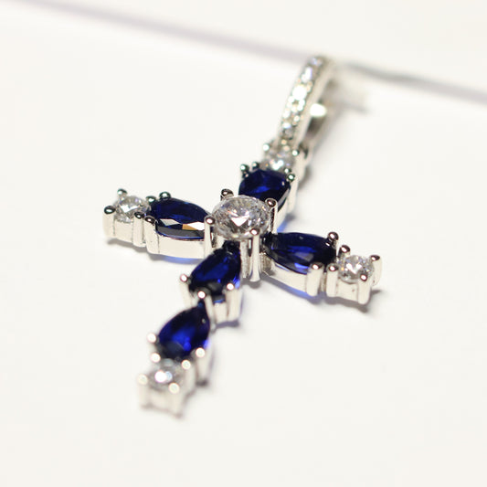 My imenso ODM zilveren kruis royal blue 70337101