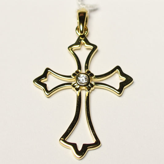 My imenso ODM 18 karaat vergulde zilveren christelijk kruis 28mm 70321111