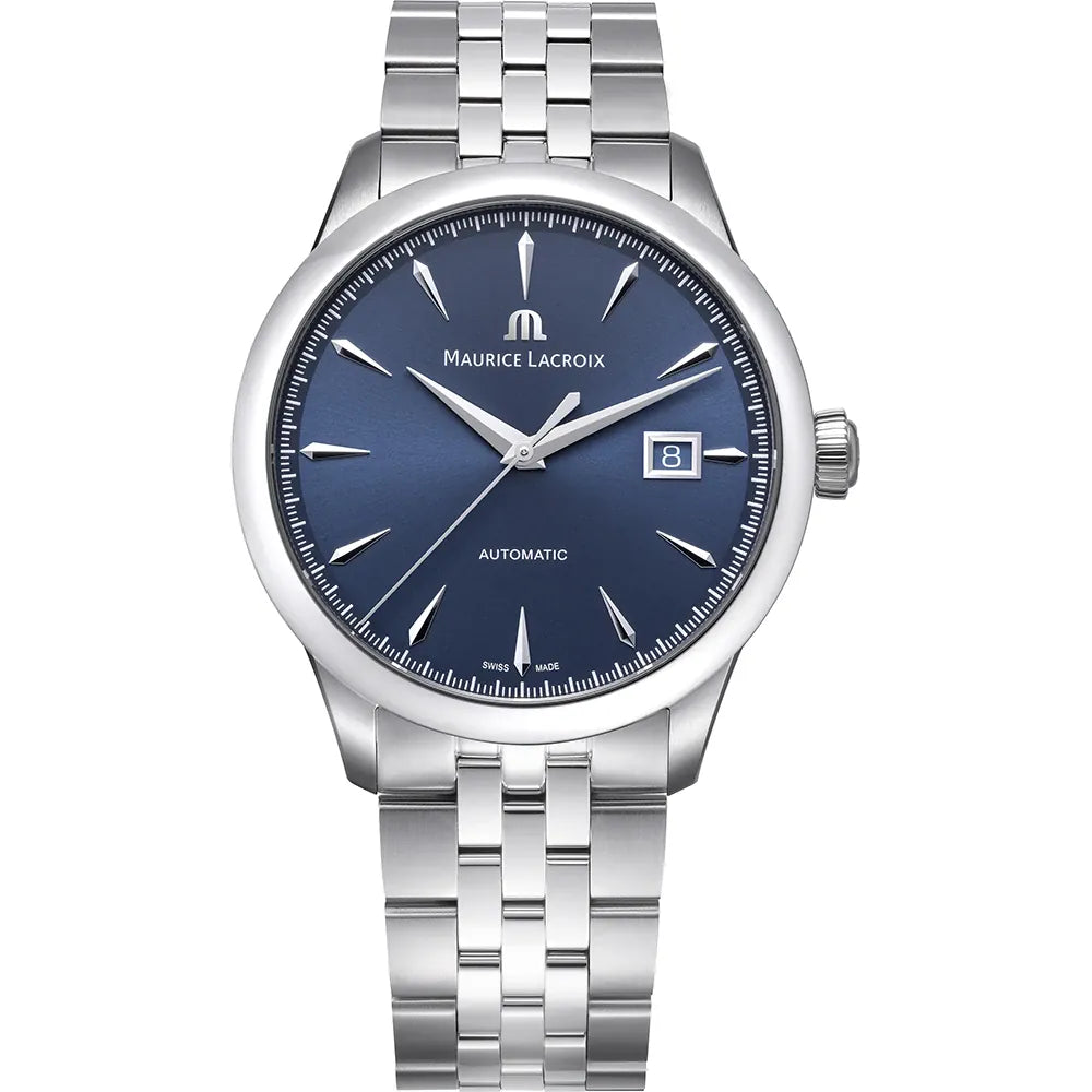 Maurice Lacroix 1975 Automatic Date 40mm 756008-SS002-430-1 stalen band blauwe wijzerplaat